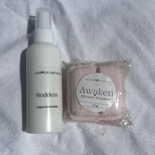 Awaken & Reset Gift Pack Galloway Indulgence - 125ml Room spray and Awaken shower steamer