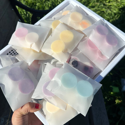 Container of strong wax melts made in Australia